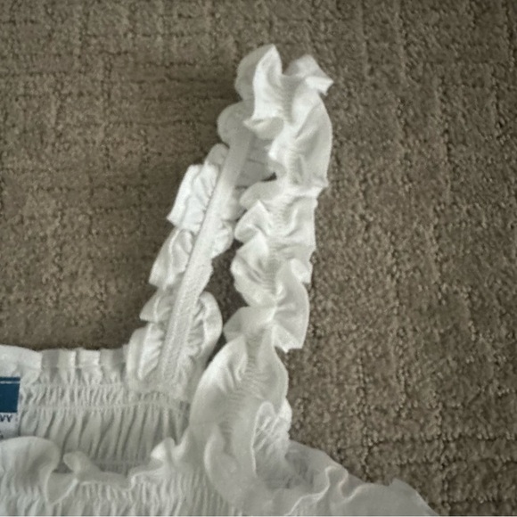 White Ruffled Women's Top - Picture 3 of 4